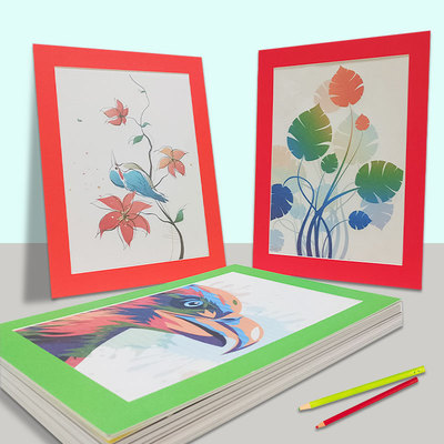 简易厚卡纸画框8开水粉画儿童裱画a4装裱画室幼儿园素描4开相框墙