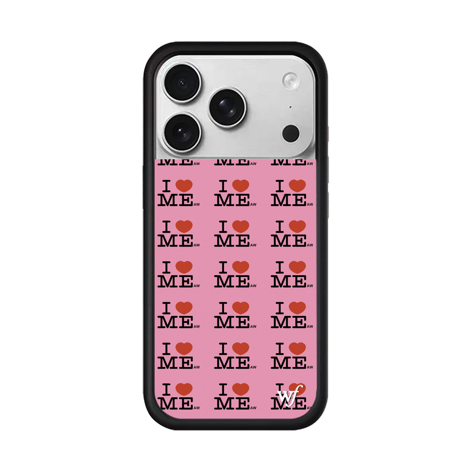 wildfl联名我爱自己I Heart Me粉色手机壳适用苹果1