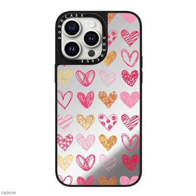 DODOCASE镜面粉红涂鸦爱心手机壳