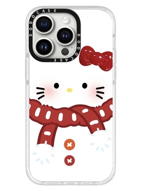 DODOCASE白色雪人kitty猫17适用于iPhone16ProMax苹果15节日网红ins冬日定制14Pro手机壳13防摔保护12硬plus