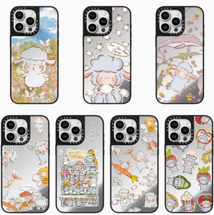 DODOCASE镜面小羊波德莱尔17Pro适用iPhone16ProMax苹果15Pro插画师可爱睡不着咩咩羊手机壳14防摔保护套13