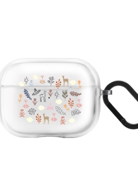 CASE森林秘境麋鹿蝴蝶AirPodspro4耳机套苹果欧阳娜娜同款无线蓝牙保护壳第3代防摔软壳pro2透明硅胶创意