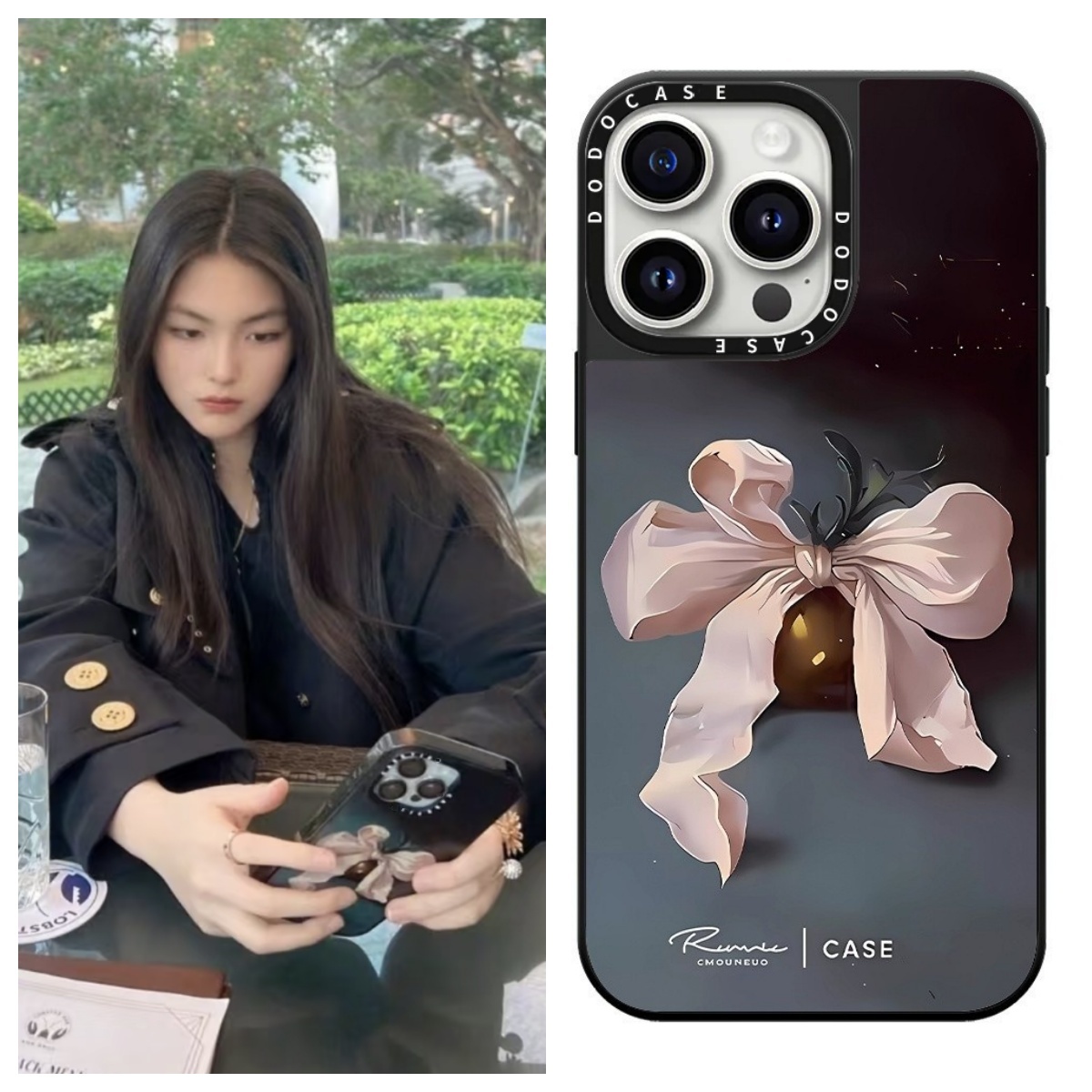 DODOCASE时尚蝴蝶结苹果16适用iPhone15ProMax网红14pro镜面磁吸王诗龄同款少女手机壳13防摔保护12plus硬壳