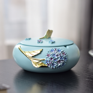 烟灰缸创意个f性潮m流家用2021有盖防烟味飞灰大号客厅时尚 轻奢摆