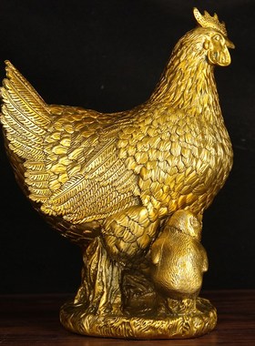铜母鸡摆件铜公鸡x生肖鸡家居公工艺品摆件