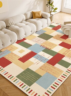 美式地毯客厅轻奢高级感防水防污可擦免洗PLVC复古免打理卧室地垫