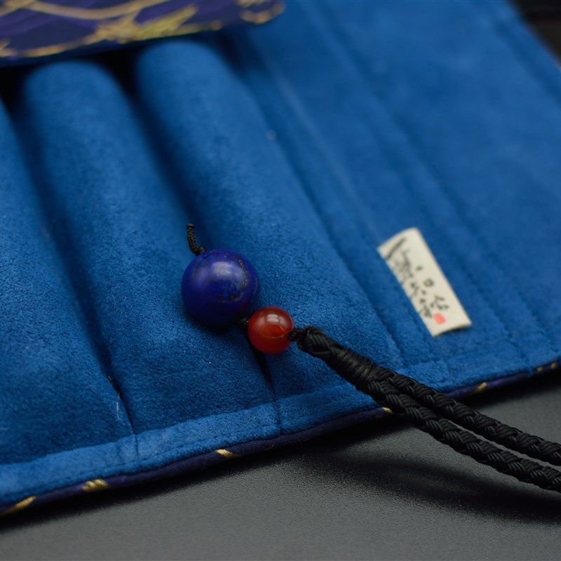 一叶知秋手作 笔帘 鹤 手工布艺便I携钢笔收纳笔袋笔包卷笔帘,文具电教/文化用品/商务用品,笔袋,淘宝优惠券,粉丝福利购,淘宝优惠卷