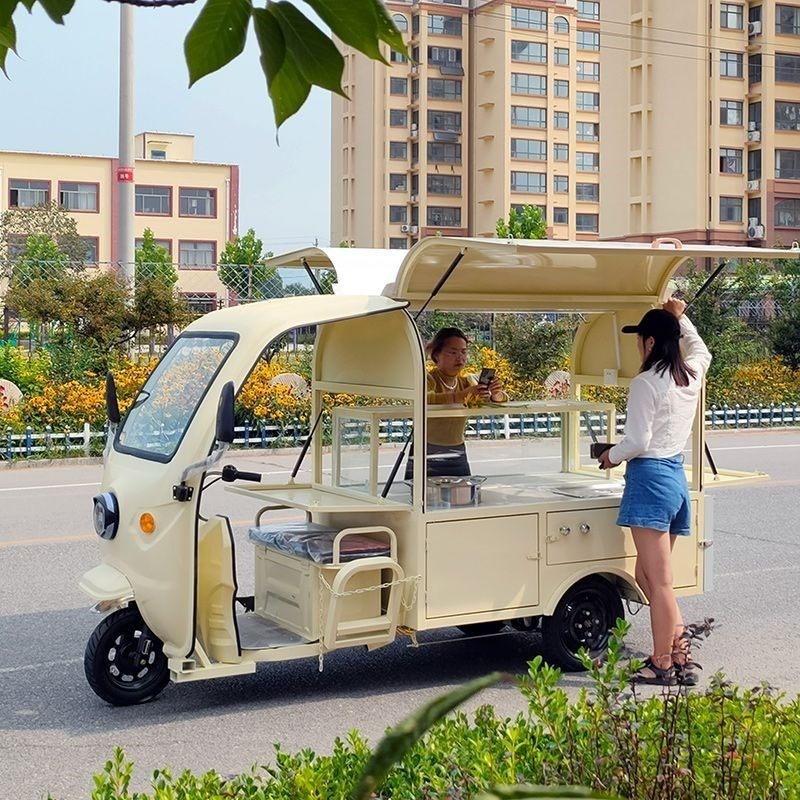 电动三轮摆摊车小吃车早餐流动炸串车烧烤K推车美食餐车多功能摆