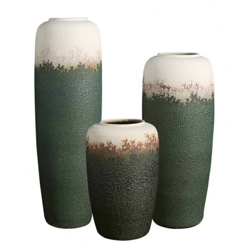 覆古怀旧干花花器陶瓷大花瓶落地C插花摆件酒店别墅客厅陶罐装饰