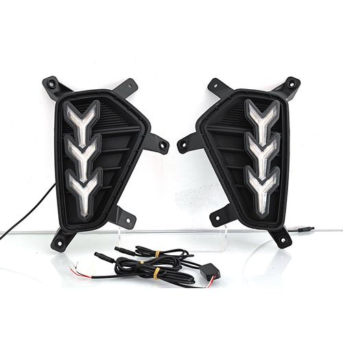 适用于五菱宏光S3日行灯改装LED流光转向灯18-22款W专用前杠装饰