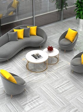 北欧奢布艺沙发茶几办组店合服装y奶茶现代轻公沙051001发家用客