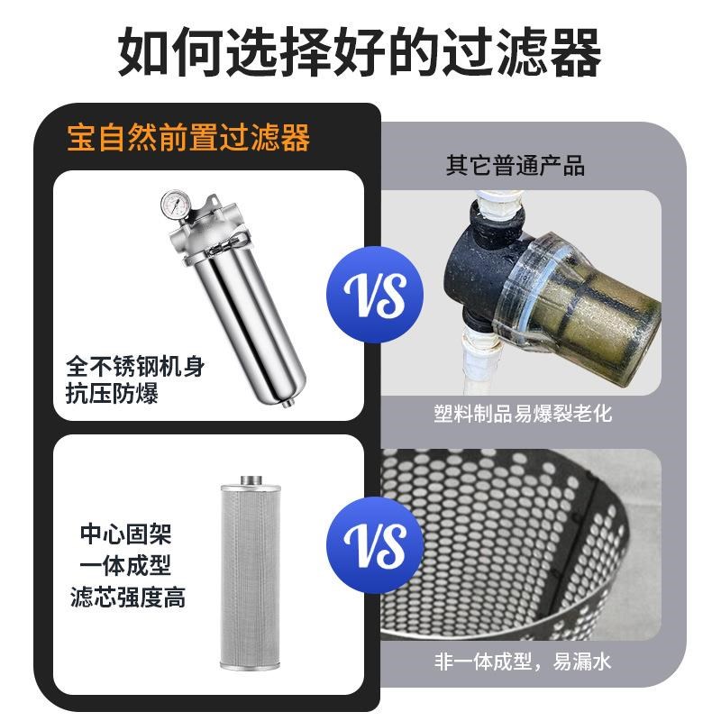 不锈钢快卡大流量前m置过滤器商用管道泥沙井水滤水器自来水净水