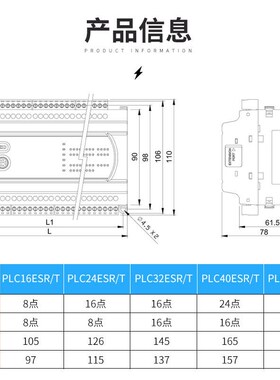 国产PLC可编程控制器兼容台达ES2 DVP 16/24/Q32/40/60 无标