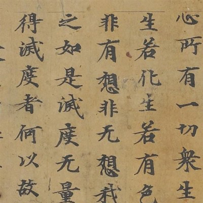 敦煌遗书 古人写经 金刚般若波罗蜜经手J稿残卷 书法文献 微喷复