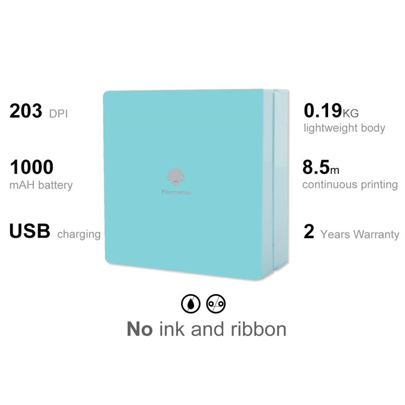 Phomemo M02/M02S nPocket Printer-Mini Bluetooth Wireless Por