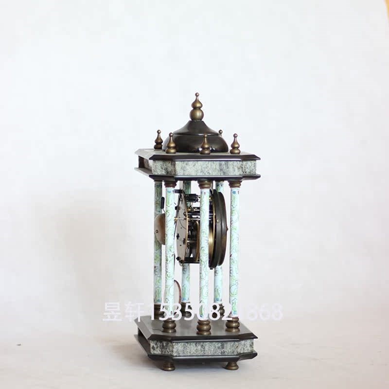 昱轩  欧式纯铜座p钟 机械座钟 彷古座钟 铜铸理石钟