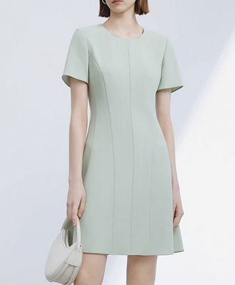 朗姿珞连衣裙2025年夏季新法式气质显瘦设计感裙子三醋酸连衣裙