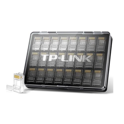 TP-LINK 六类网线水晶头两件式RJ45网络接头8芯铜镀金千兆连接器