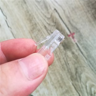 帝辛镀金网络水晶头8P4C安防监控专用网线四芯双绞线4芯接头RJ45