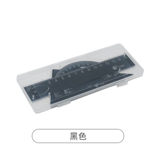 钢铁套尺测量绘图4件套尺子中小学生三角板量角器直尺文具套装