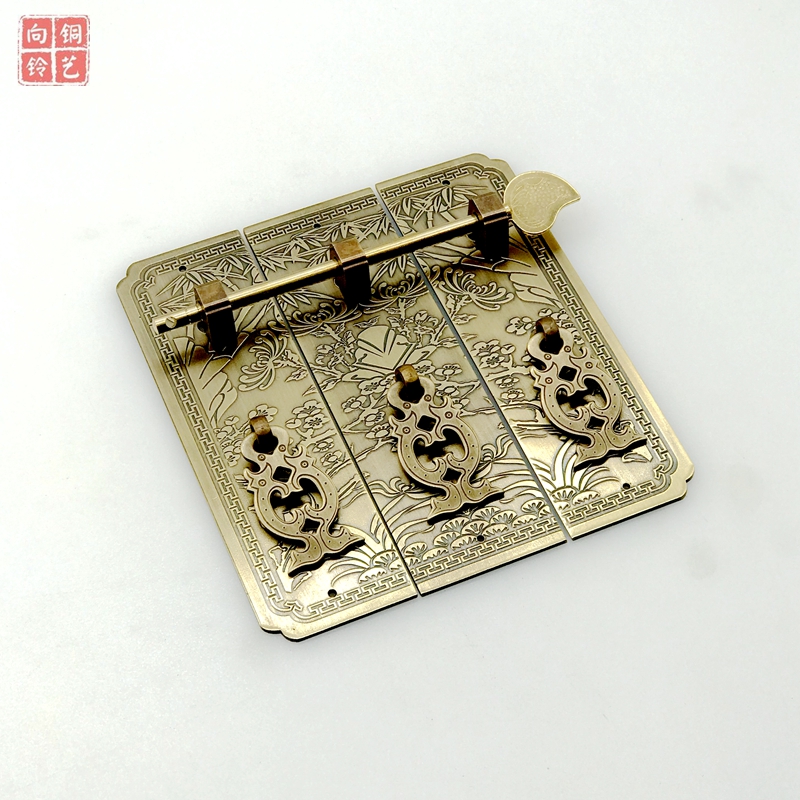 红木家具五金铜配件仿古纯铜柜门拉手衣柜橱柜门把手柜子书柜门锁
