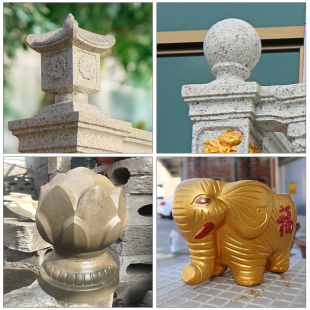 圆球模具罗马柱装饰摆件阳台栏杆柱墩水泥护栏莲花球狮子模型欧式