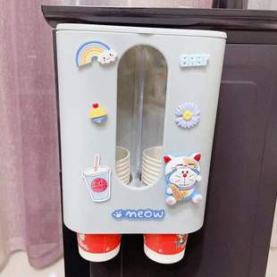 一次性水杯子架自动取杯器饮水机纸杯架挂壁置物架家用落杯免打孔