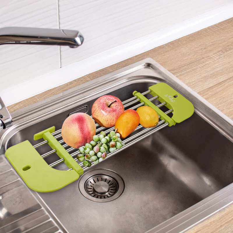 左家右厨厨房水槽沥水架碗碟盘收纳架洗碗槽水池碗架可伸缩置物架