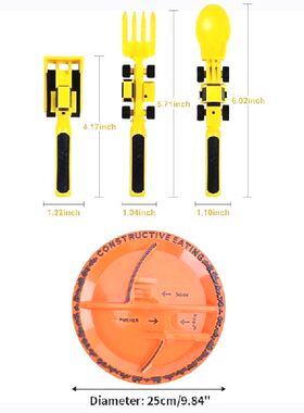 3Pcs Creative Kids Dining Tool Set PP Spoon Fork Knife Car