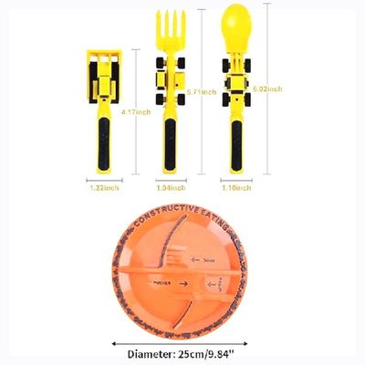 3Pcs Creative Kids Dining Tool Set PP Spoon Fork Knife Car