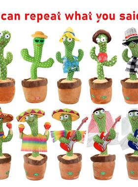 Dancng Cactus Repeat Talkng Toy Electronc Plush Toys Can