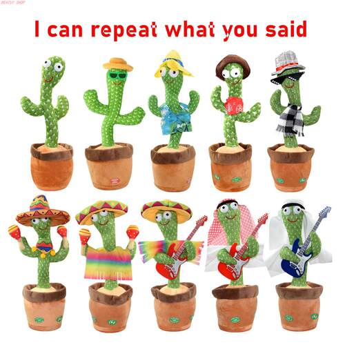 Dancng Cactus Repeat Talkng Toy Electronc Plush Toys Can