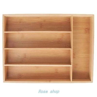 bamboo cutlery tray adjustable drawer storage box