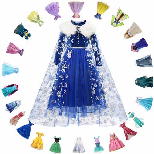 Princess Elsa Winter Dress Girls Long Sleeve Frozen 2 Hallow