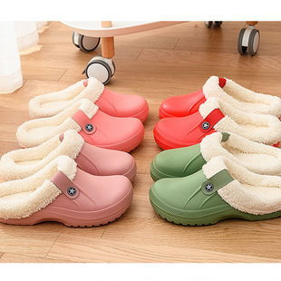 Winter Men's Home Slippers For Woman Plush Waterproof Wa