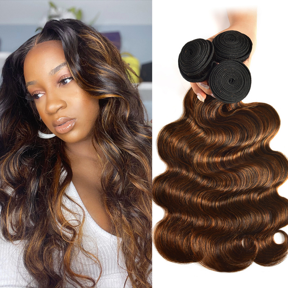 Peruvian Body Wave Bronder Human Hair Bundles FB30 Color Sun