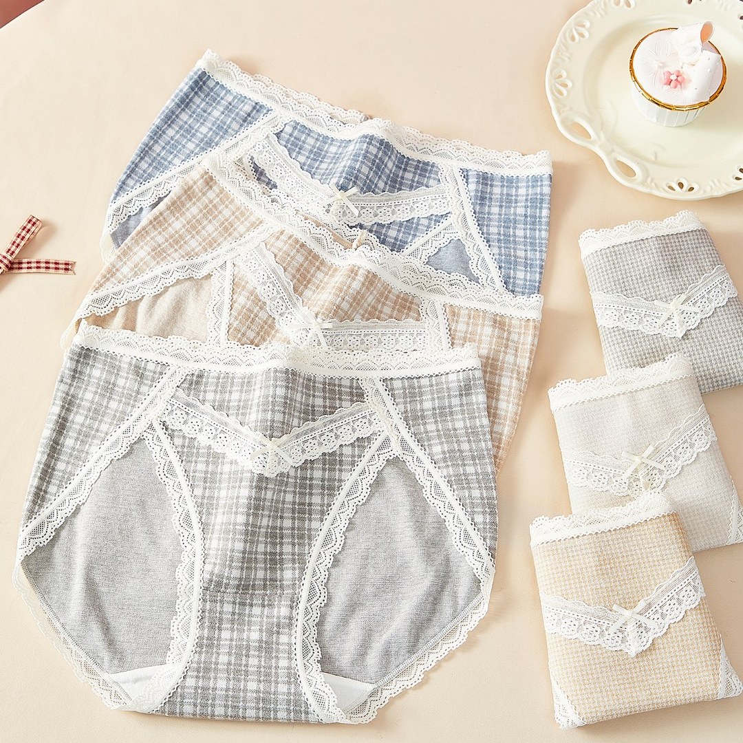 秘语提花绒软糯舒适女士内裤净味抑菌底裆棉感蕾丝增加俏皮