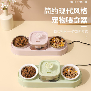 三碗一体干湿分离喂食器1000ml大容量静音过滤活水宠物饮水机 新款