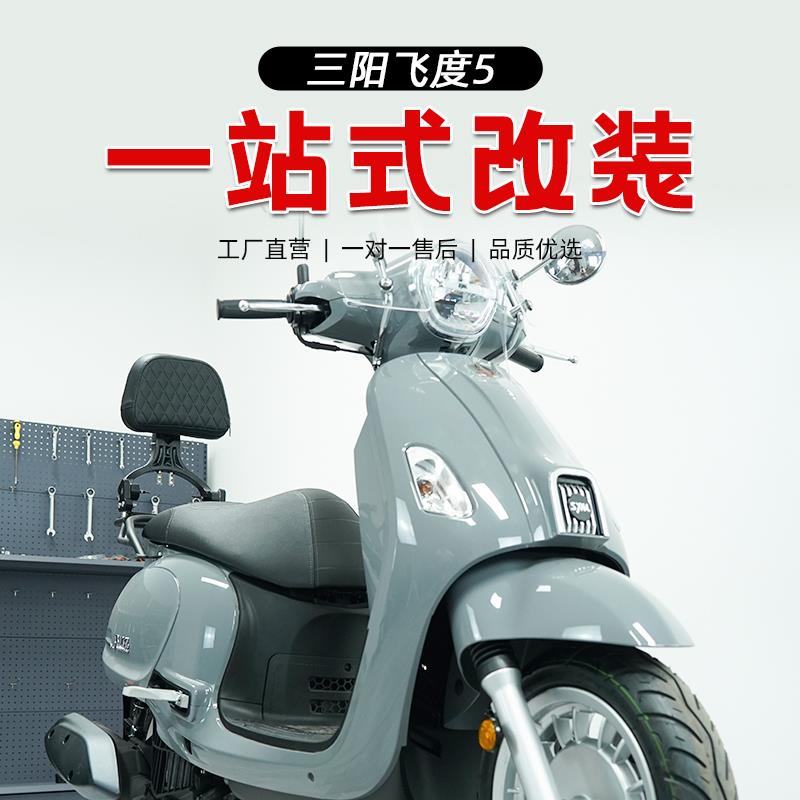 适用于摩托车三阳飞度5后货架后尾架折叠靠背挡风改装件