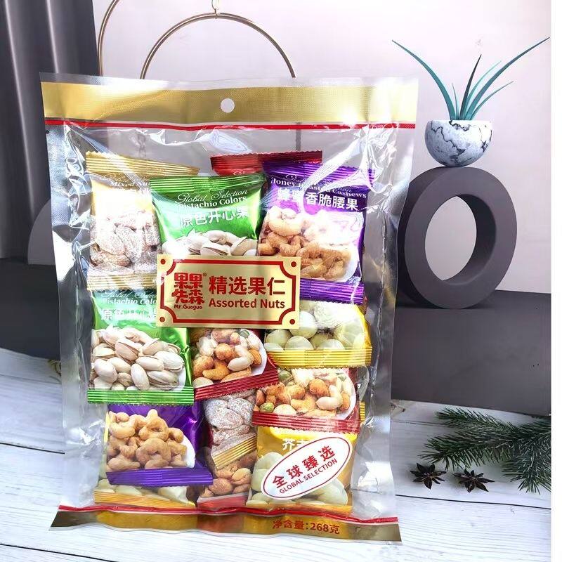 果果先森综合烘焙独立果仁坚果开心果腰果零食休闲腰果花生268g