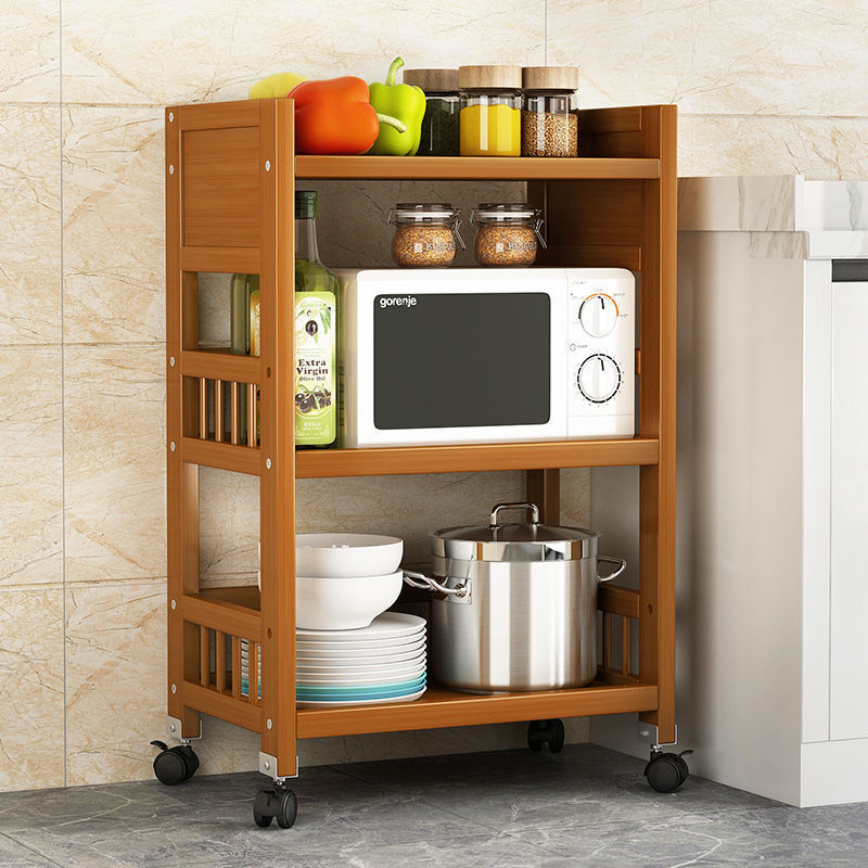 茶水车餐厅置物架落地茶柜收纳架厨房搁板层板储物架子可移动餐车