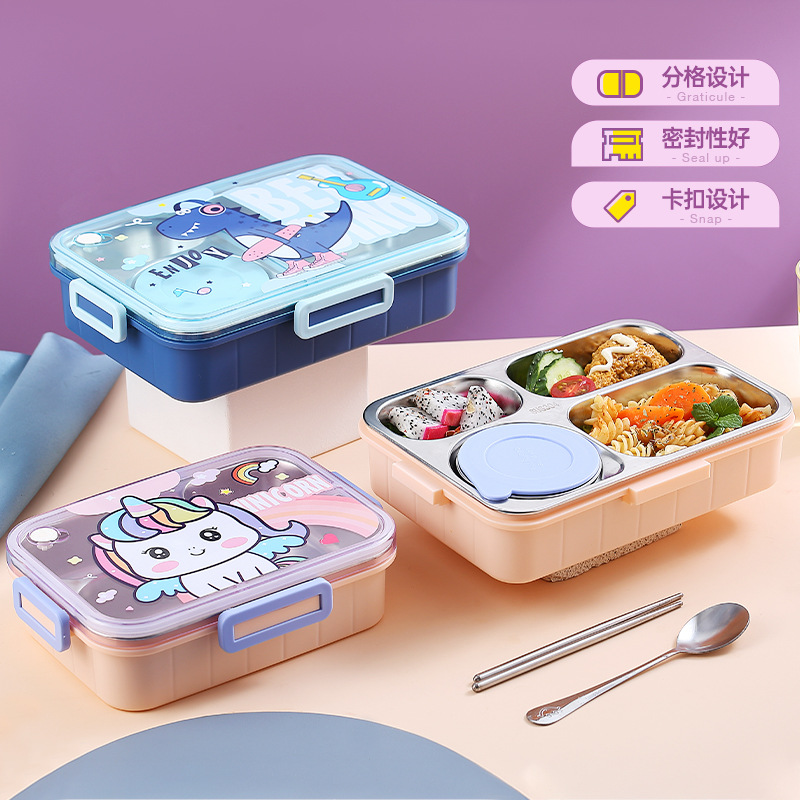 304不锈钢学生饭盒少儿便当盒保温餐盒上班族午餐盒汤碗lunch box