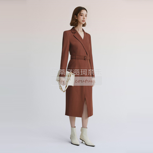 式 奈同款 商务西装 新款 连衣裙高级感XF05512W0 羊毛长裙女25秋冬季