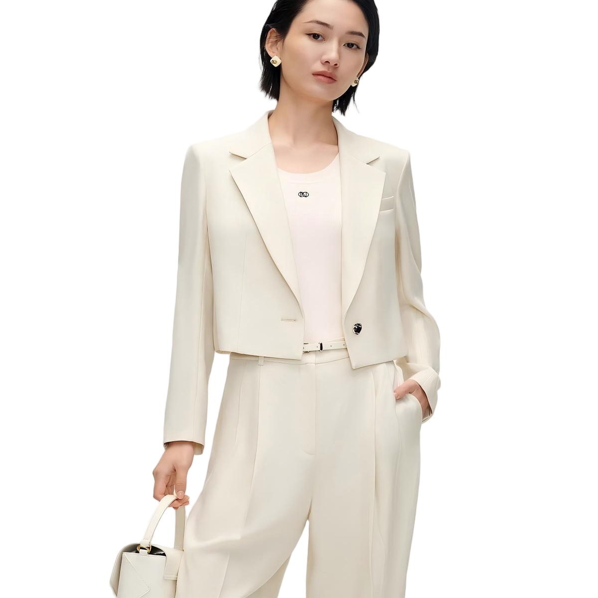 【麻感醋酸】NEY.CO/奈商场同款蔻2025年夏季新款西装外套西服女