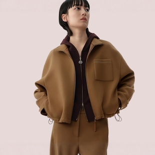 25冬季 羊毛夹克外套女早秋款 新款 上衣落肩袖 巴恩风短款 奈商场同款