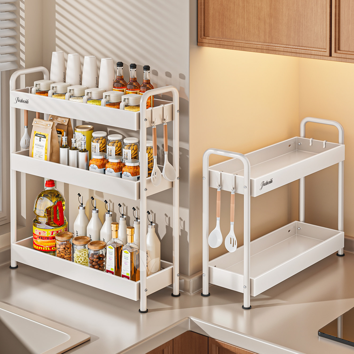 2026新款厨房调料品置物架窄款油盐酱醋收纳架调味窄边调料架