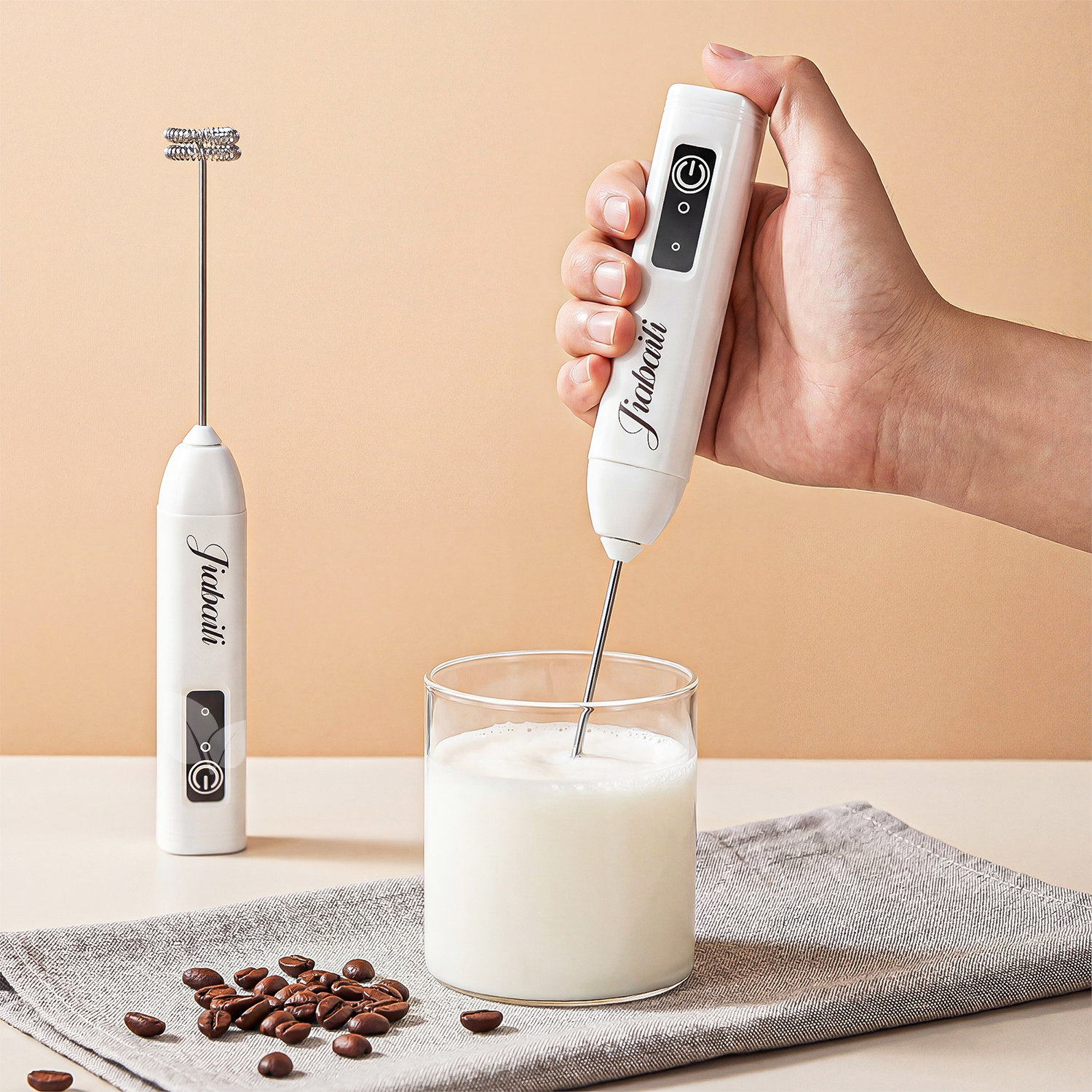 电动打奶泡器咖啡打泡器家用迷你奶泡机牛奶搅拌器手持无线打发器