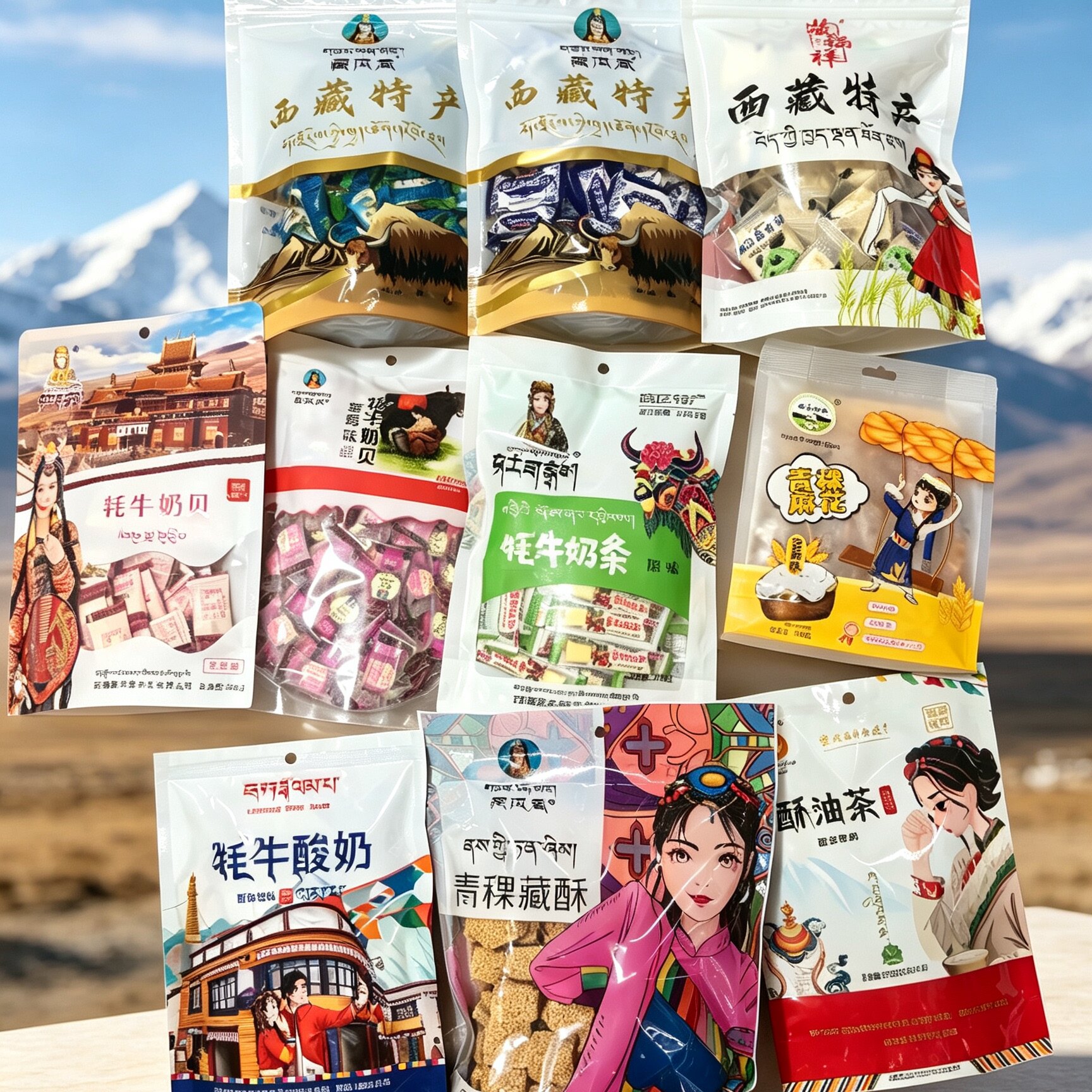 西藏发货青稞零食特产礼包赠送手提袋一共10袋随机发货西藏特产