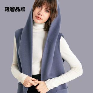 朗姿约定连帽羊毛呢女士中长款2026秋冬新款双面绒大衣带帽外套
