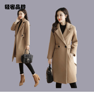 朗姿约定毛呢外套女中长款韩版2026新款流行收腰小香风呢子大衣女